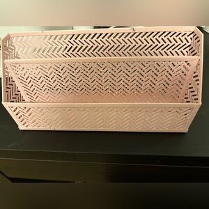 Elegant Pink Metal Basket
